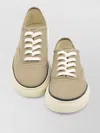 Jacquemus Cotton Low-top Sneakers With Embroidered Logo In Brown