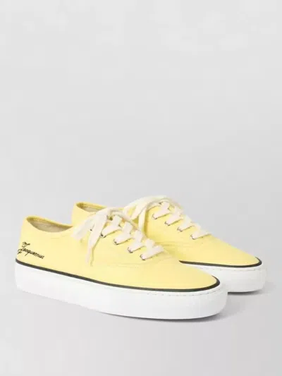 Jacquemus Les Fefe Low Top Round Toe Sneakers In Yellow