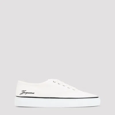 Jacquemus Les Fefe Logo-embroidered Canvas Sneakers In White