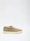 Jacquemus Cotton Low-top Sneakers With Embroidered Logo In Neutral