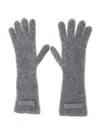 Jacquemus 'les Gants Gros Grain' Grey Gloves With Logo Patch On The Front