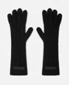Jacquemus Logo Design Long Length Ribbed Gloves In Black