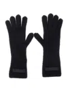 Jacquemus Les Gants Gros Grain Black Gloves With Logo Patch On The Front In Wool Blend Woman In Black