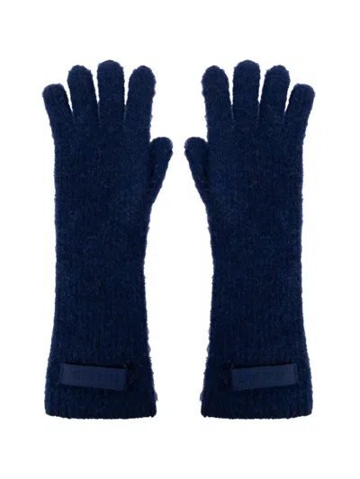 Jacquemus Les Gants Gros Grain Logo Gloves In Black