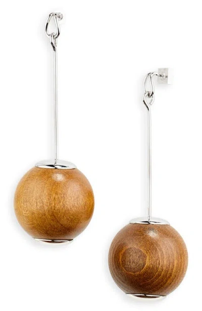 Jacquemus Les Grandes Boucles Drop Earrings In Brown