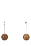 Jacquemus The Big Knot Drop Earrings In Silverbrown