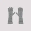 Jacquemus Logo Patch Ribbed Gloves In Gray
