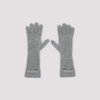 Jacquemus Les Grosgrain Gloves In Gray