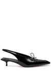 Jacquemus Les Low Cubisto 35 Leather Slingback Pumps In Black