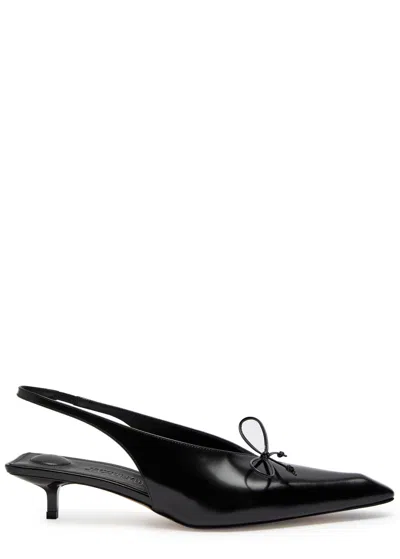 JACQUEMUS JACQUEMUS LES LOW CUBISTO 35 LEATHER SLINGBACK PUMPS