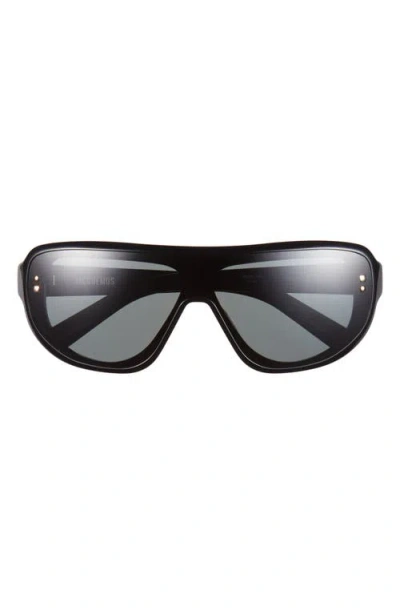 Jacquemus Les Lunettes 130mm Shield Sunglasses In Black