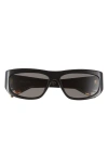Jacquemus Les Lunettes 57mm Pilot Sunglasses In Black/yellow Gold/grey