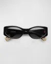 Jacquemus Les Lunettes Acetate Oval Sunglasses In Black Yellow Gold