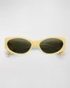 Jacquemus Elongated Cat-eye Sunglasses With Smooth Acetate Frame In Yellow