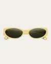 Jacquemus Elongated Cat-eye Sunglasses With Smooth Acetate Frame In Yellow