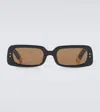 Jacquemus Les Lunettes Azzuro Rectangular Sunglasses In Black