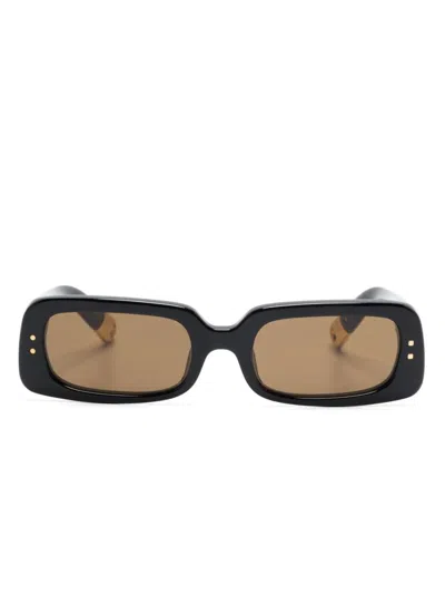 Jacquemus Les Lunettes Azzurro Sunglasses In Black