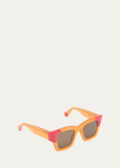 Jacquemus Les Lunettes Baci Square Acetate Sunglasses In Orange