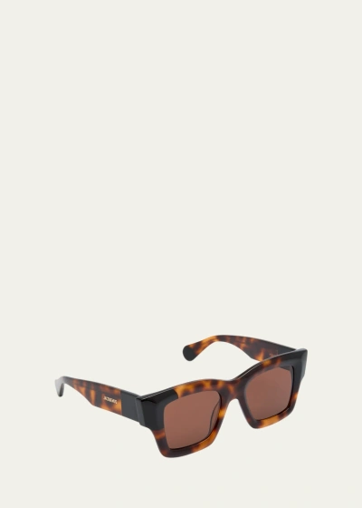 Jacquemus Les Lunettes Baci Square Acetate Sunglasses In 080 Multi-brown