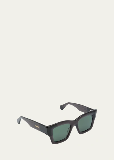 Jacquemus Les Lunettes Baci Square Acetate Sunglasses In 090 Multi-black
