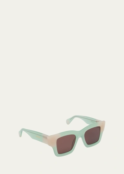 Jacquemus Les Lunettes Baci Square Acetate Sunglasses In 510 Light Green