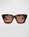 Jacquemus Les Lunettes Baci Square Acetate Sunglasses In Brown