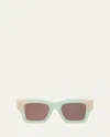 Jacquemus Les Lunettes Baci Square Acetate Sunglasses In Green