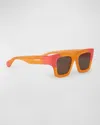 Jacquemus Les Lunettes Baci Square Acetate Sunglasses In Multi-orange