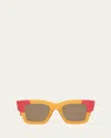 Jacquemus Les Lunettes Baci Square Acetate Sunglasses In Multi-orange