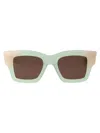 Jacquemus Square-frame Tinted Sunglasses In Green