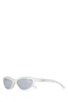 Jacquemus Curvo Cat Eye Sunglasses With Silver Lenses In White