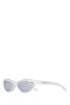 Jacquemus Curvo Cat Eye Sunglasses With Silver Lenses In White