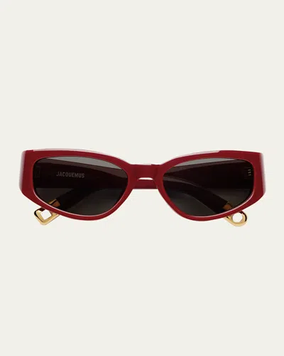 JACQUEMUS LES LUNETTES GALA ACETATE OVAL SUNGLASSES