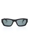 Jacquemus Les Lunettes Meridiano Trapezoid-frame Sunglasses In Black