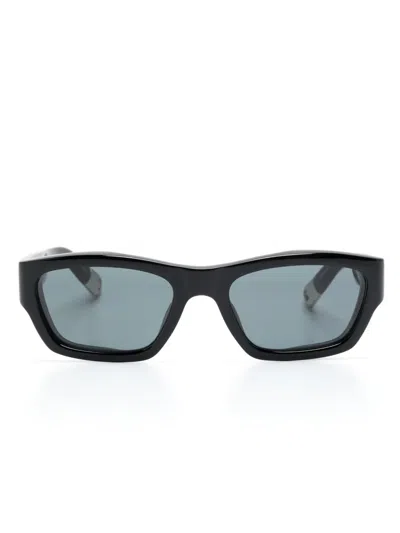 Jacquemus Les Lunettes Meridiano Trapezoid-frame Sunglasses In Black
