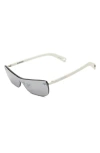 Jacquemus Mirada Shield Sunglasses In White/silver/silver