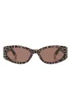 Jacquemus Sunglasses With Oval Frame And Animal Print In Brown