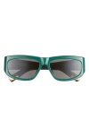 Jacquemus Les Lunettes Pilota Rectangular Sunglasses In Green/yellow Gold/grey