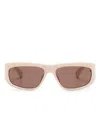 Jacquemus Rectangle-frame Sunglasses In Neutrals