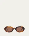 Jacquemus Les Lunettes Pralu Oval Acetate Sunglasses In Multi-brown