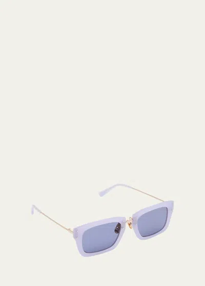 Jacquemus Les Lunettes Soli Acetate Rectangle Sunglasses In Blue