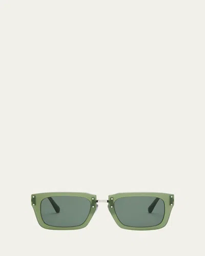Jacquemus Les Lunettes Soli Acetate Rectangle Sunglasses In Multi-green