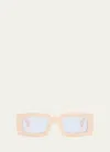 Jacquemus Les Lunettes Tupi Acetate Rectangle Sunglasses In Pink