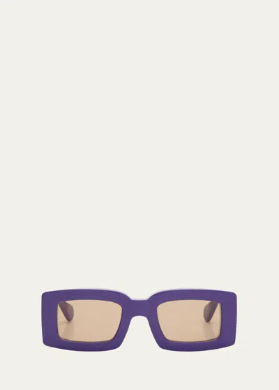 Jacquemus Les Lunettes Tupi Acetate Rectangle Sunglasses In 060 Multi Purple
