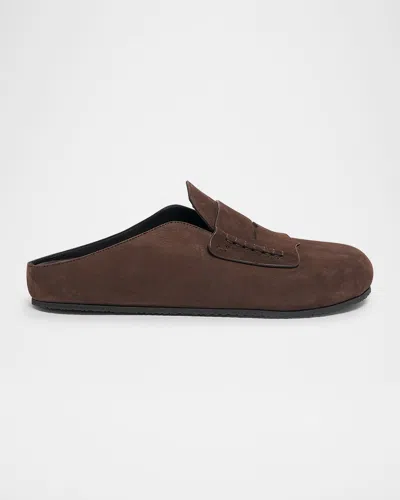 Jacquemus Les Mocassin Suede Mules In Brown