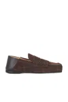 Jacquemus Loafers Square Toe Contrast Heel In Dark Brown