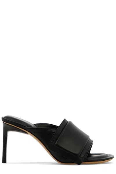 Jacquemus Les Mules Aqua Scuba Slide Stilettos In Black