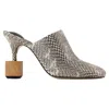 Jacquemus 'les Bisou' Multicolor Mules With Snakeskin Effect And High Heel In Multi