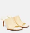 Jacquemus Les Mules Rond Carré Leather Slip-ons In Off-white