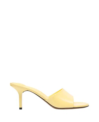 Jacquemus Glossy Kitten Heel Sandals In Yellow